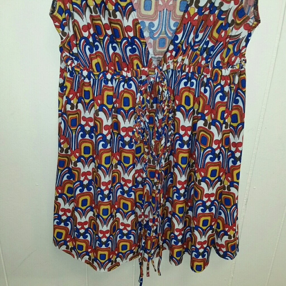 Designer Sele' Multi-color summer top, Sz M - Picture 5 of 8